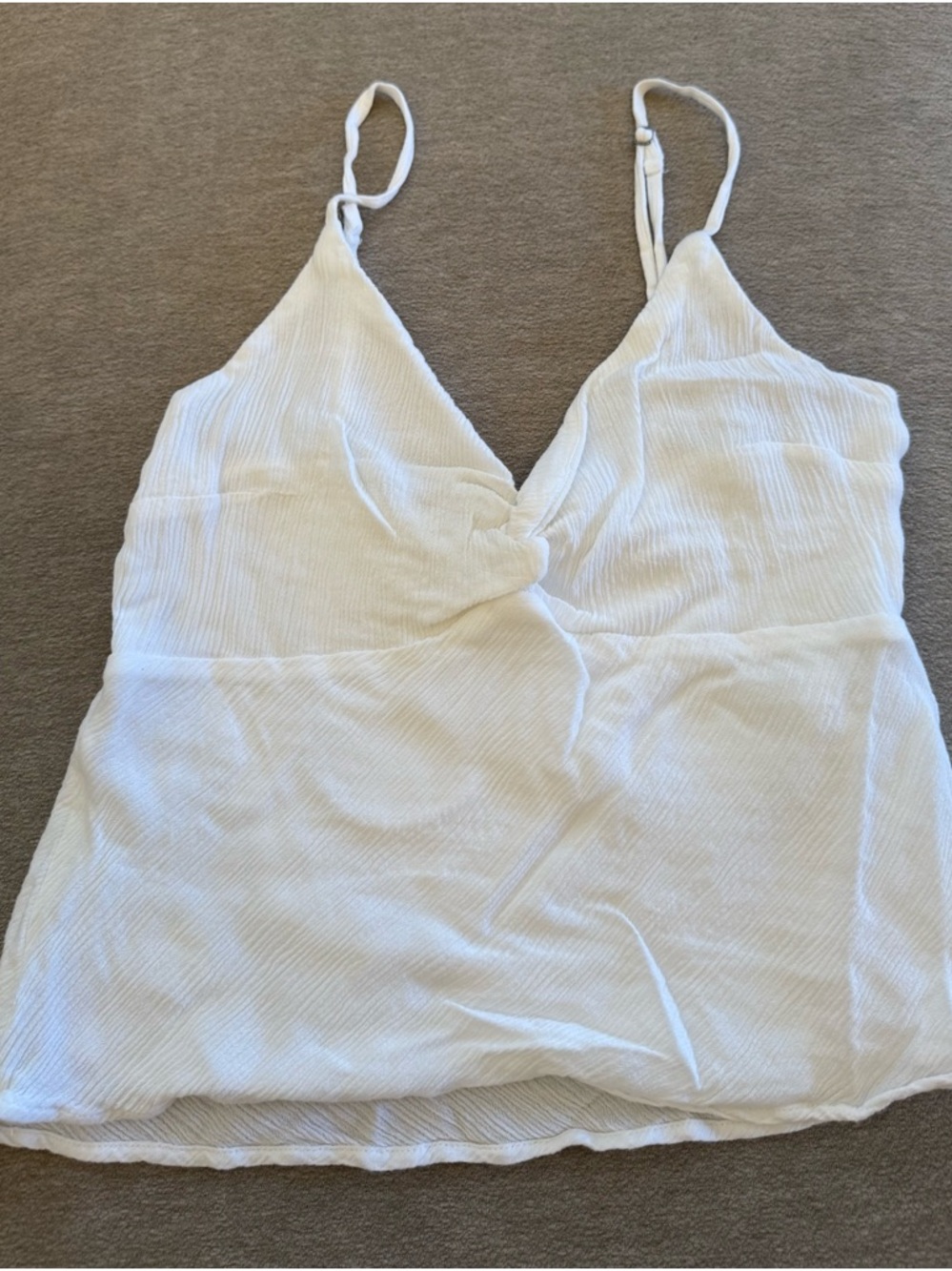 Abercrombie & Fitch White Twist-Front V-Neck Camisole
